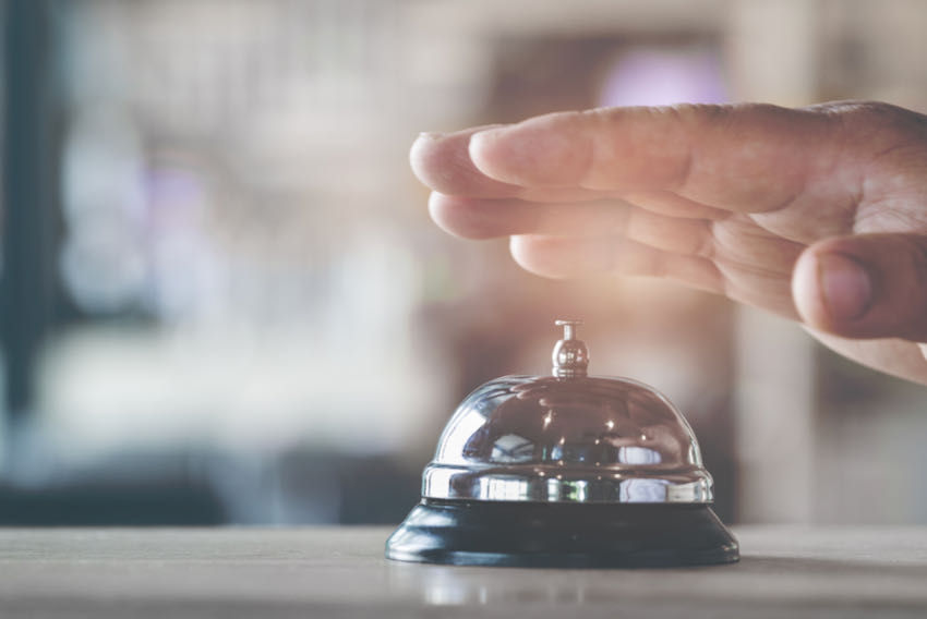 Hotel reception desk bell